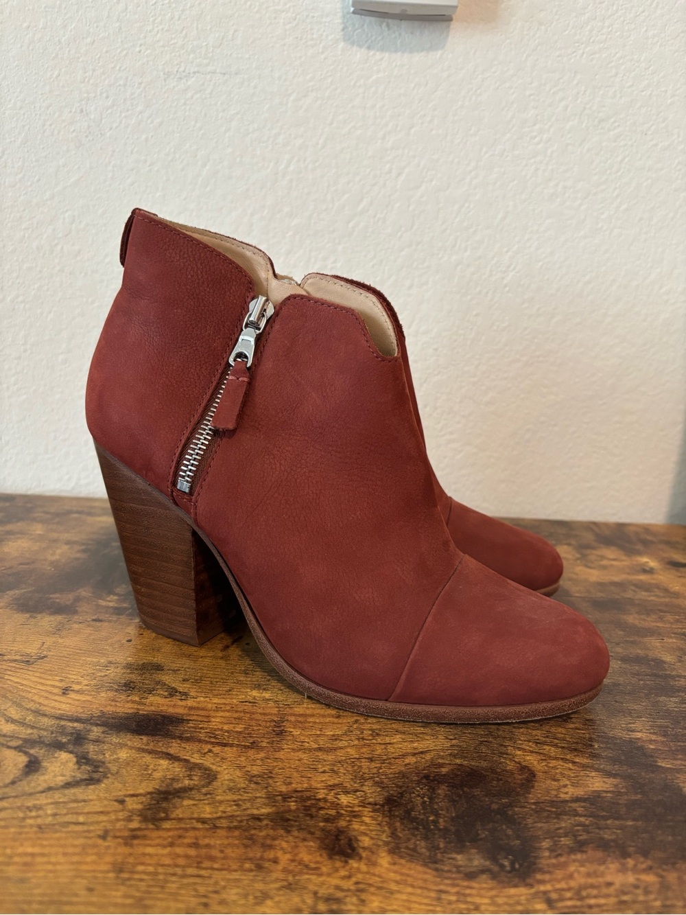 Rag & Bine Margot Women’s Suede Zip Ankle Boot in Rust - 38.5